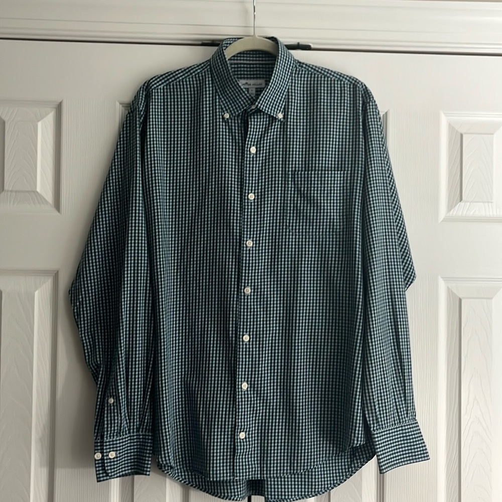 Peter Millar Men’s Size Large Button Down Long Sleeve Shirt Cotton/Silk/Spandex